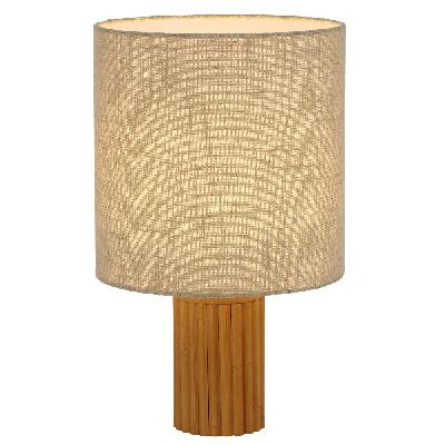 inwood contemporary table desk lamp light wood fabric pine cream wood tones