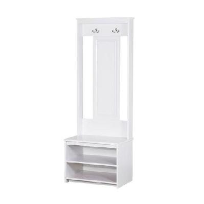 isnelda modern small coat rack hall tree shoe rack cabinet - white