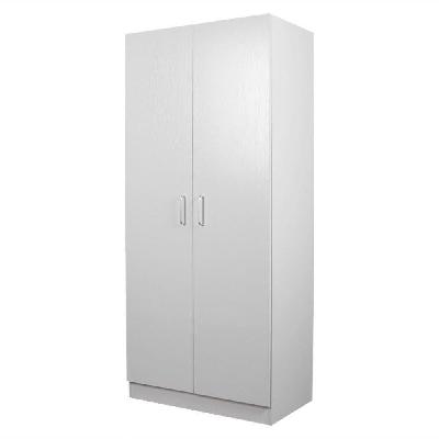 modern 2-door multi-purpose wardrobe closet clothes storage cabinet - white