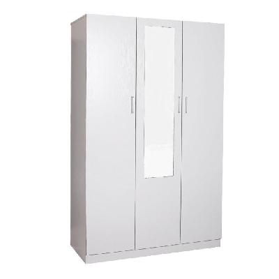 modern 3-door multi-purpose wardrobe closet clothes storage cabinet - white