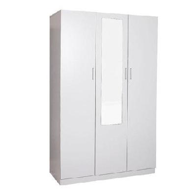 modern 3-door multi-purpose wardrobe closet clothes storage cabinet - white