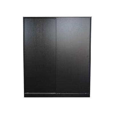 multi-purpose built-in modular sliding door wardrobe closet clothes storage - black