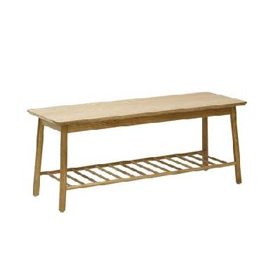 japandi rectangular wooden open shelf coffee table - natural