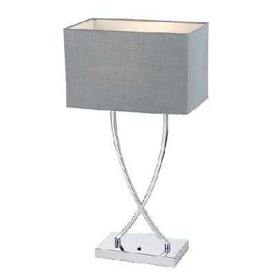 jasmine modern table desk lamp light metal fabric grey chrome
