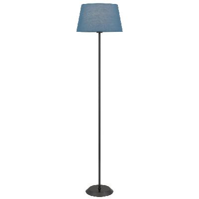 jaxon contemporary standing floor lamp light metal fabric black blue