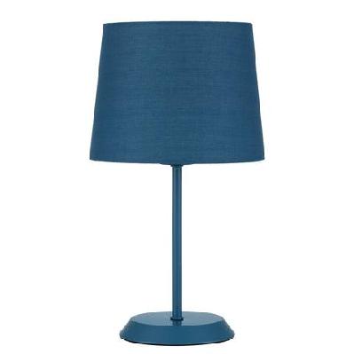 jaxon contemporary table desk lamp light metal fabric blue