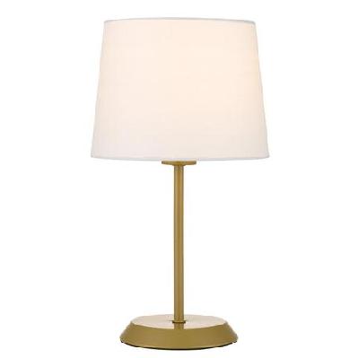 jaxon contemporary table desk lamp light metal fabric gold ivory