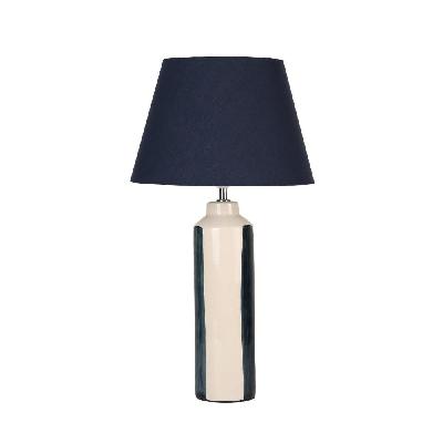 jayde round ceramic base fabric shade desk table light lamp blue