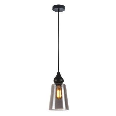 jerez pendant lamp light interior es 72w black smoke glass flat top od160mm x h305mm
