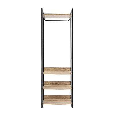 jesse open wardrobe clothes hanger 2-shelves black