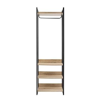 jesse open wardrobe clothes hanger 2-shelves black