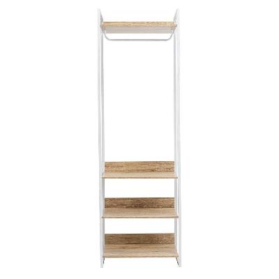 jesse open wardrobe clothes hanger shelving white
