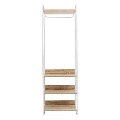 jesse open wardrobe clothes hanger shelving white