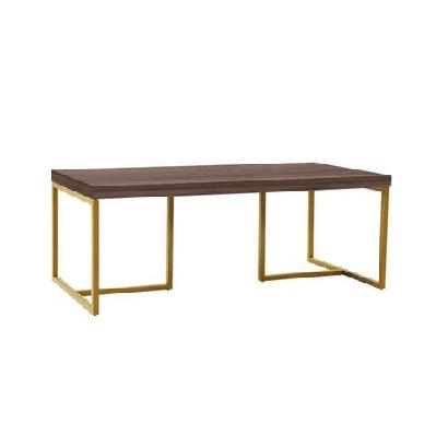rectangular coffee table metal frame - grey and gold