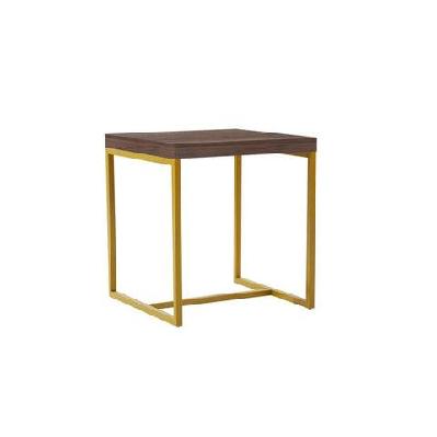 square side table metal frame - grey and gold