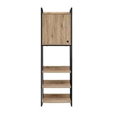 jesse tall display 3-shelves cupboard storagecabinet 1-door natural/black