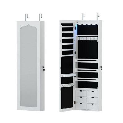 jewellery cabinet led mirror lockable