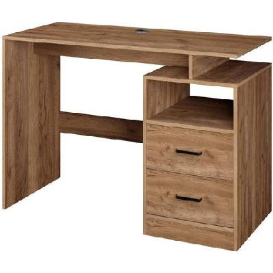 writing study computer home office desk w/ 2-drawers - oak