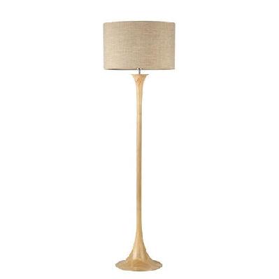 jones fabric shade classic wood grain finish standing floor light lamp oak