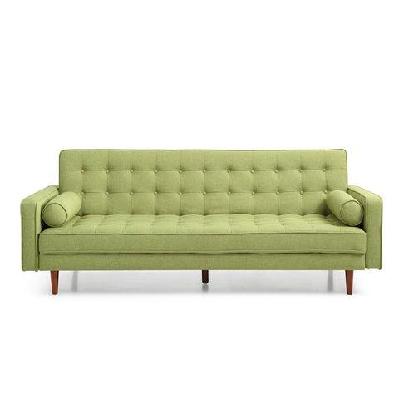 designer modern scandinavian fabric 3-seater sofa bed - green