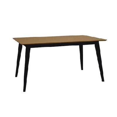 kanaka wooden rectangular kitchen dining table 140cm natural/black 