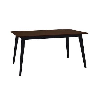 kanaka wooden rectangular kitchen dining table 140cm walnut/black 