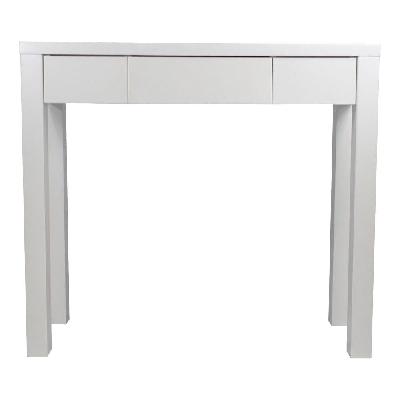 karen rectangular wooden hall console table - high gloss white