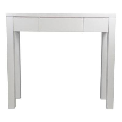 karen rectangular wooden hall console table - high gloss white