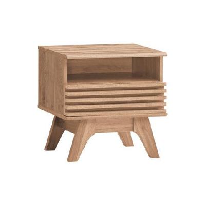 karyn wooden open shelf nightstand side bedside table w/ 1-drawer - oak