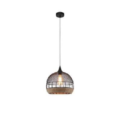 kasanita modern elegant pendant lamp ceiling light - black and natural
