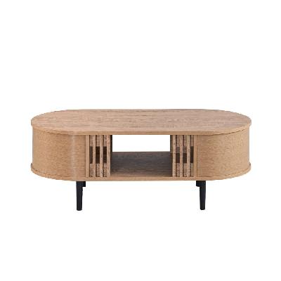 kassy open shelf wooden tea coffee table oak
