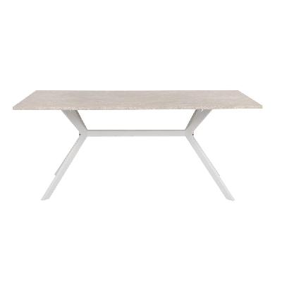 kays modern rectangular kitchen dining table 180cm metal frame stone/white