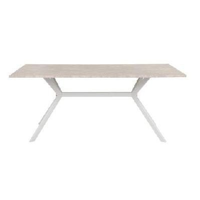 kays modern rectangular kitchen dining table 180cm metal frame stone/white