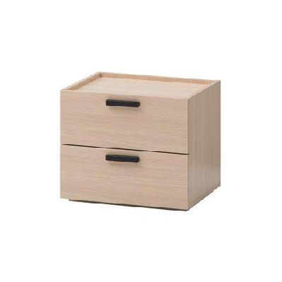 keith bedside nightstand side table w/ 2-drawers - oak