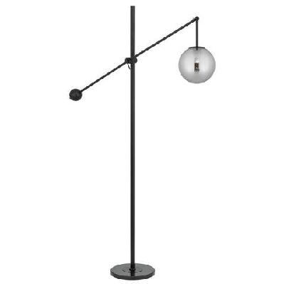 kemi vintage standing floor lamp light marble glass metal white smoke black marble
