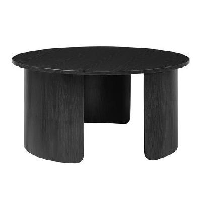 kenji wooden round tea coffee table 80cm black
