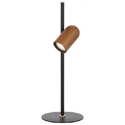 kindle modern table desk lamp light aluminium metal black wood wood tones sand