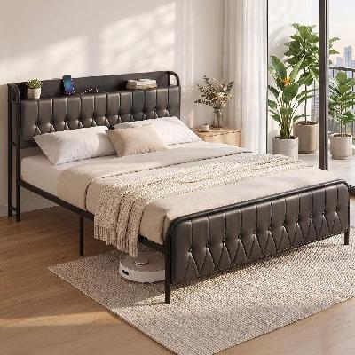 king bed frame with storage headboard saa certified charging station