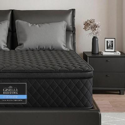 king mattress 34cm euro top with 5-zone pocket spring support black