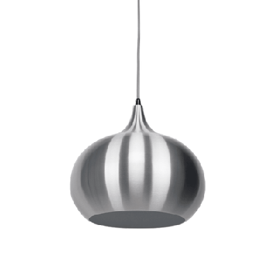 kirby inverted bowl metal cord drop pendant light lamp - aluminium