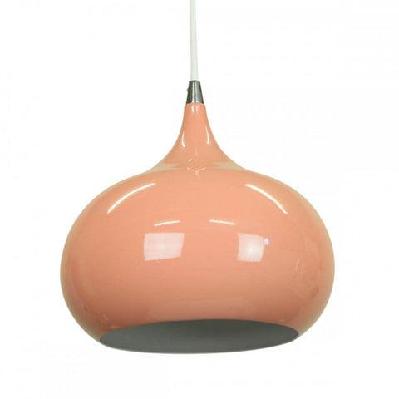 kirby inverted bowl metal cord drop pendant light lamp - beige red