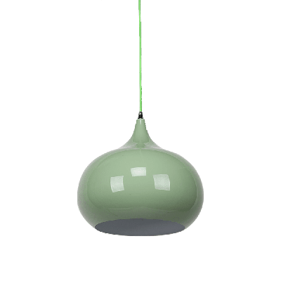 kirby inverted bowl metal cord drop pendant light lamp - light green