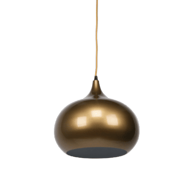 kirby inverted bowl metal cord drop pendant light lamp - pearl gold