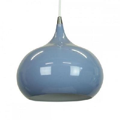 kirby inverted bowl metal cord drop pendant light lamp - pigeon blue