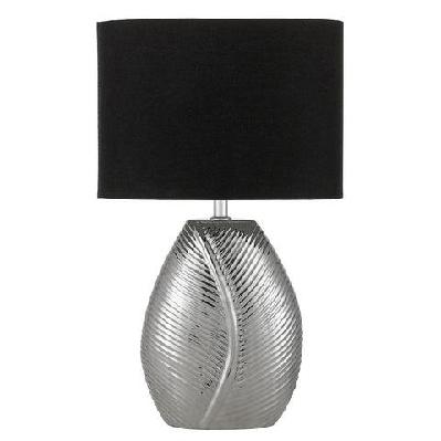 klee modern table desk lamp light fabric ceramic black chrome gloss