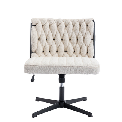 koda teddy fabric vanity swivel home office task working computer chair cream