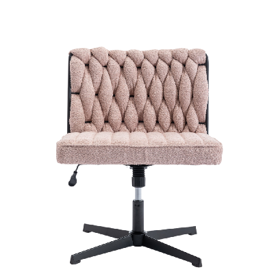 koda teddy fabric vanity swivel home office task working computer chair pink