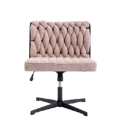 koda teddy fabric vanity swivel home office task working computer chair pink