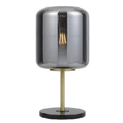 korova modern table desk lamp light marble metal glass black marble black brass matt smoke