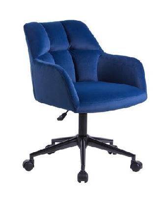 kudos premium velvet fabric executive office work task desk computer chair - blue